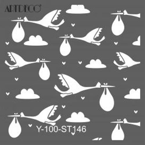 Stencil 30X30 Leylekler