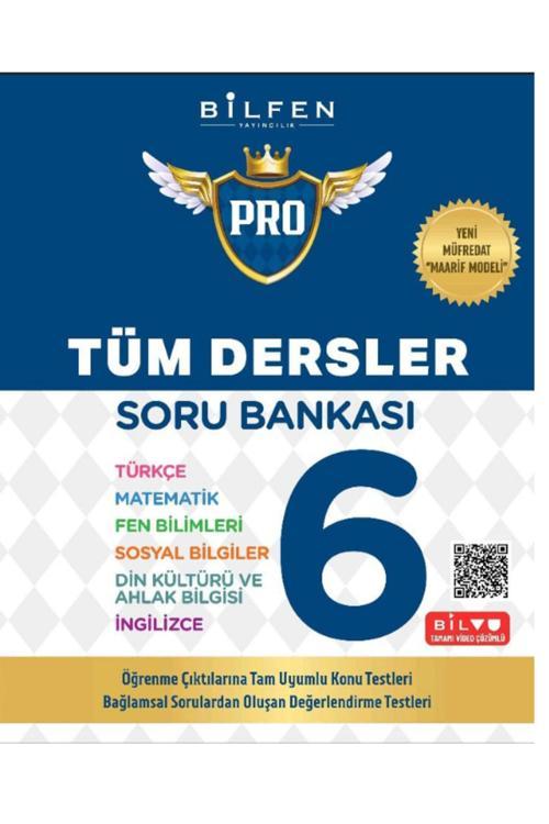 Bilfen Pro 6.Sınıf Tüm Dersler (M-T-F-S-İ-D)% 100 Yeni Maarif Müfredat Soru Bankası(Zor)+Kalem