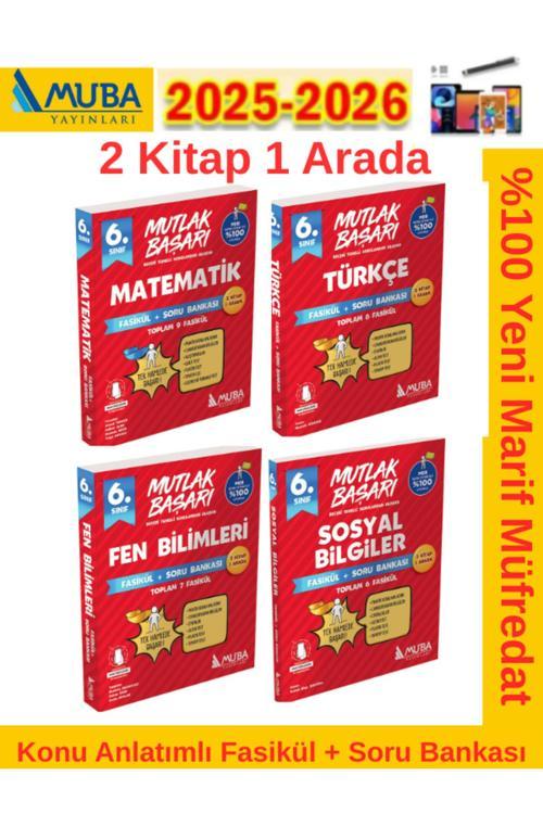 Muba Yayınları Mutlak Başarı 6.Sınıf Mat-Fen-Türkçe-Sosyal Fasikül+Soru Bankası Seti+Android Kalem