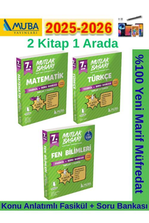 Muba Yayınları Mutlak Başarı 7.Sınıf Matematik-Fen-Türkçe Fasikül+Soru Bankası Seti+Android Kalem