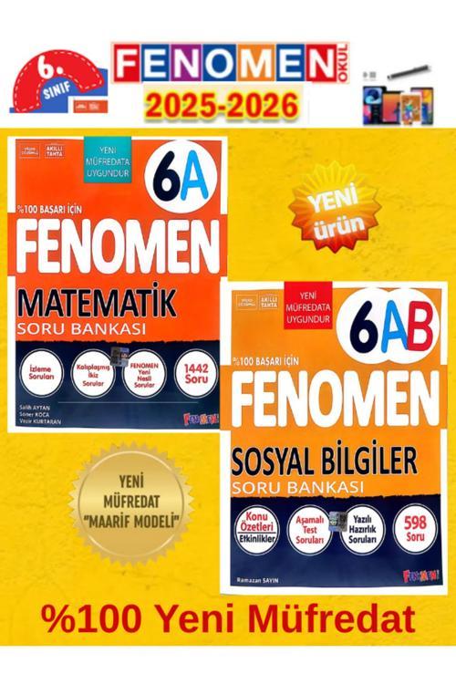 6.Sınıf Fenomen Matematik A-Sosyalab Yeni Müfredata Uygun Video Çözümlü Soru Bankası+Android Kalem