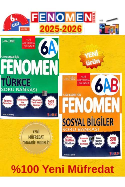6.Sınıf Fenomen Türkçe A-Sosyal Bilgiler Ab Yeni Müfredata Uygun Video Çözümlü Soru Bankası+Android