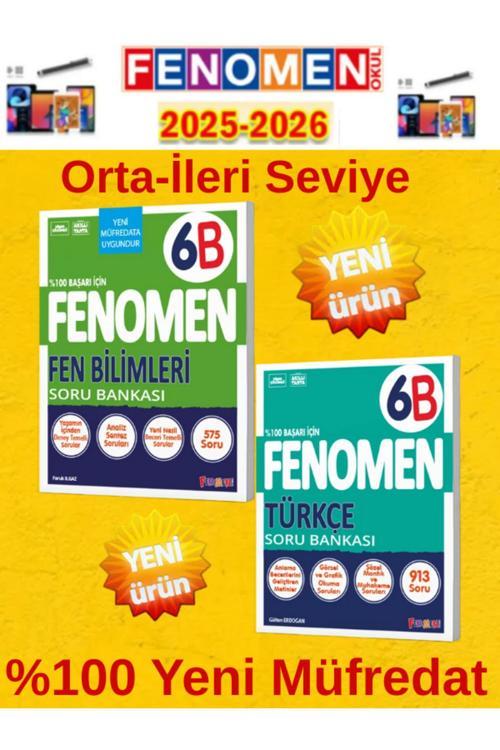 6.Sınıf Fen-Türkçe Fenomen B+Soru Bankası Seti%100 Yeni Müfredat+Kalem(2 Kitap)