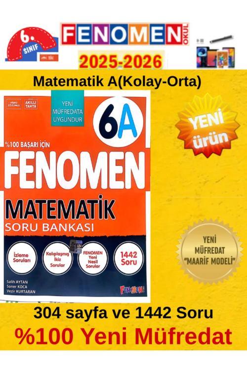 6.Sınıf Matematik A (Kolay-Orta)%100 Yeni Müfredat 1442 Soru Bankası+Android Kalemi