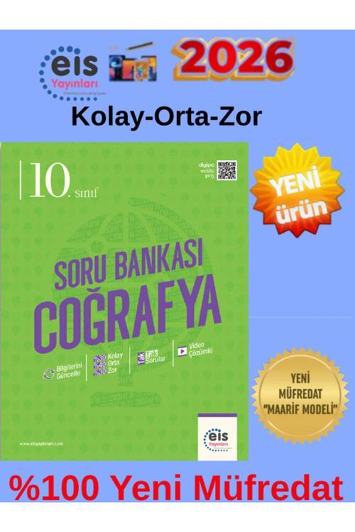 Eis Yayınları 2026 10.Sınıf Coğrafya %100 Yeni Müfredat Video Çözümlü Soru Bankası+Android Kalem