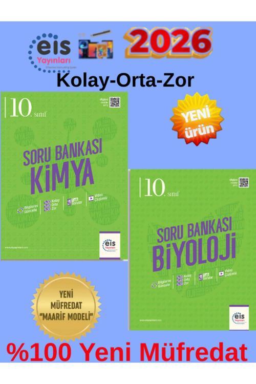 Eis Yayınları 2026 10.Sınıf Kimya-Biyoloji %100 Yeni Müfredat Soru Bankası+Android Kalem