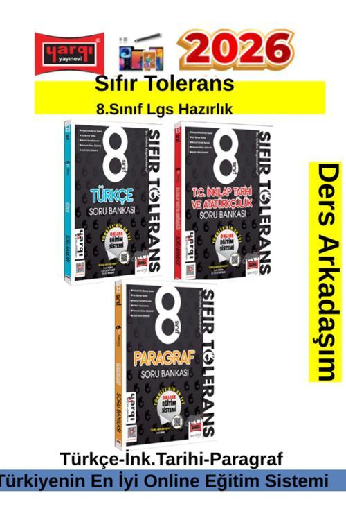 Yargı 2026 Sıfır Tölerans 8.Sınıf Türkçe-İnk.Tarihi-Paragraf Video Çözümlü Soru Bankası Seti+Kalem