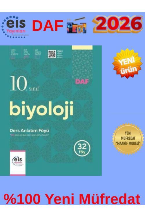 Eis Yayınları 2026 Daf 10.Sınıf Biyoloji Ders Anlatım Föyü(Konu Anlatım)+Android Kalem