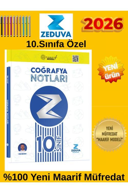2026 Zeduva 10.Sınıf %100 Yeni Müfredat Coğrafyanın Notları+Dokunmatik Kalem