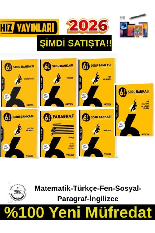 Hız 2026 6.Sınıf(7 Kitap)(M-T-F-S-İ-D-P) %100 Yeni Marif Müfredat Soru Bankası+Kalem