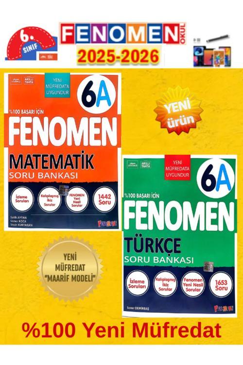 6.Sınıf Matematik-Türkçe Fenomen A Yeni Müfredata Uygun Video Çözümlü Soru Bankası+Android Kalem