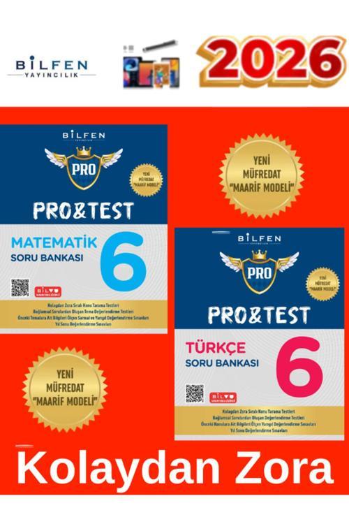 2026 6.Sınıf Protest Matematik-Türkçe %100 Yeni Maarif Müfredat Soru Bankası+Tablet Kalem