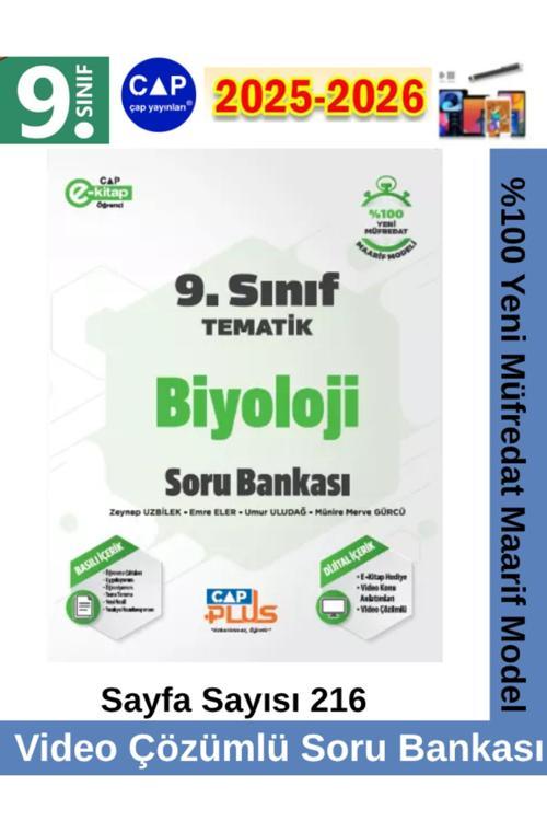 9.Sınıf 2025-2026 Biyoloji Video Çözümlü Marif Müfredat Soru Bankası Seti+Kalem