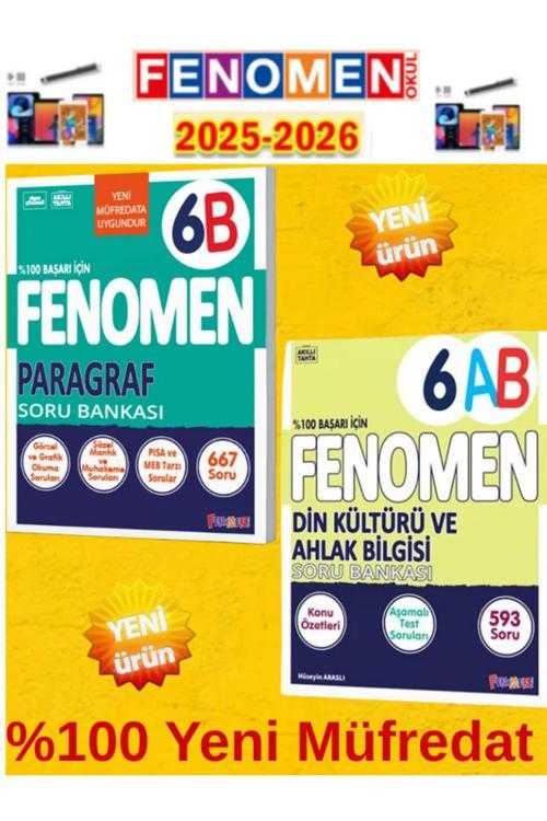6.Sınıf Paragraf B-Din Kültürü Ab Fenomen Soru Bankası Seti %100 Yeni Müfredat+Kalem(2 Kitap)
