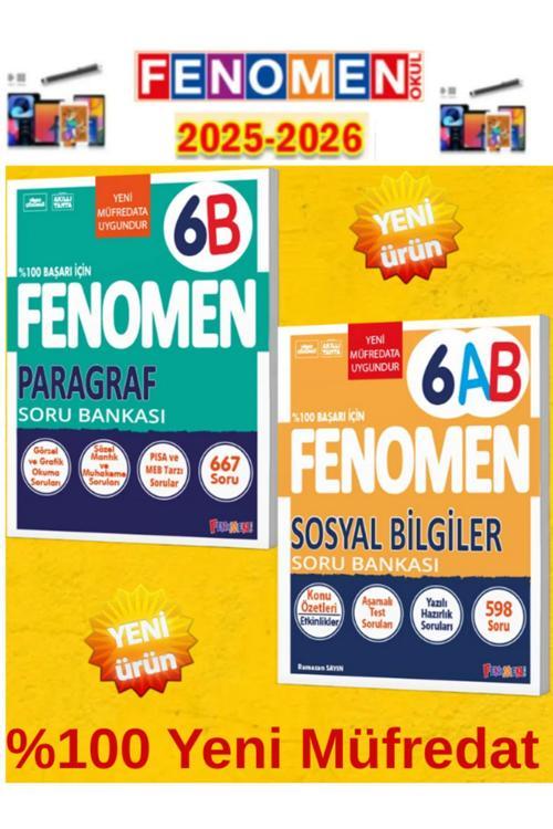 6.Sınıf Paragraf B-Sosyal Ab Fenomen Soru Bankası Seti %100 Yeni Müfredat+Kalem(2 Kitap)