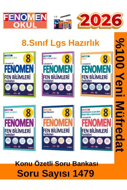 2026 8.Sınıf Fen Bilimleri Konu Özetli Soru Bankası Fasikülü(1758 Soru)6 Fasikül