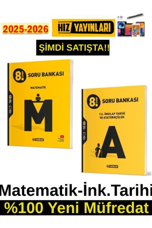 Hız 2026 8.Sınıf Matematik-İnk.Tarihil%100 Yeni Marif Müfredat Video Çöz. Soru Bankası+ Kalem