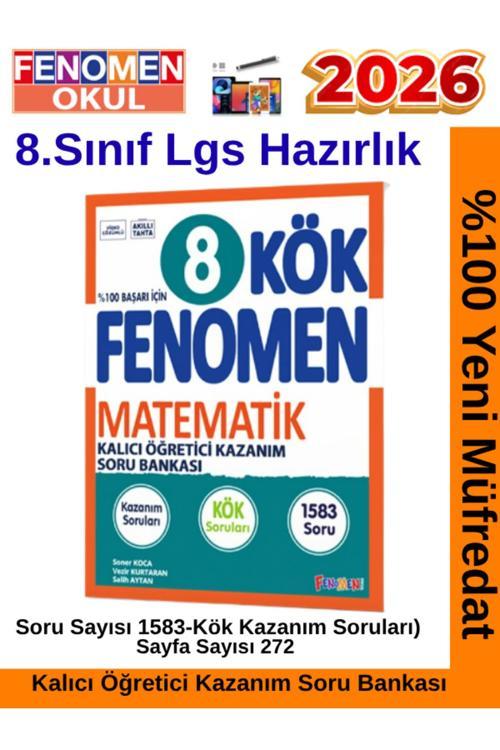 2026 8.Sınıf Kök Matematik Kalıcı Öğretici Kazanım Soru Bankası(1583 Soru)