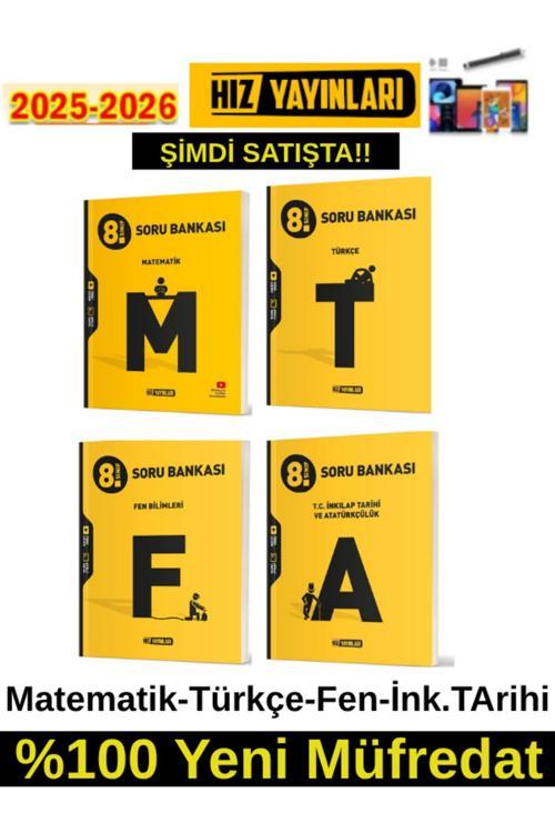 Hız 2026 8.Sınıf Matematik-Türkçe-Fen-İnk.Tarihi%100 Yeni Marif Müfredat Soru Bankası+Kalem