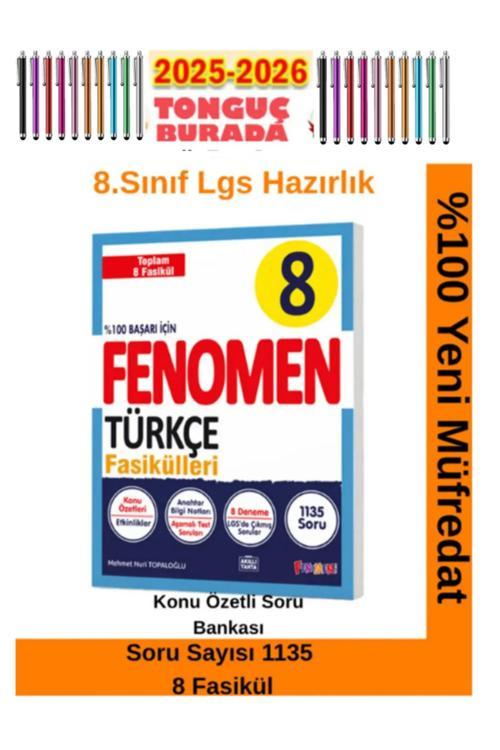 2026 8.Sınıf Türkçe Konu Özetli Soru Bankası Fasikülü(1135 Soru)8 Fasikül+Android Kalem