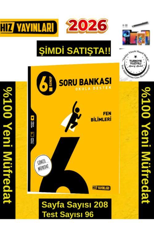 Hız Yayınları 2026 6.Sınıf Fen %100 Yeni Marif Müfredat Video Çöz. Soru Bankası+Android Kalem