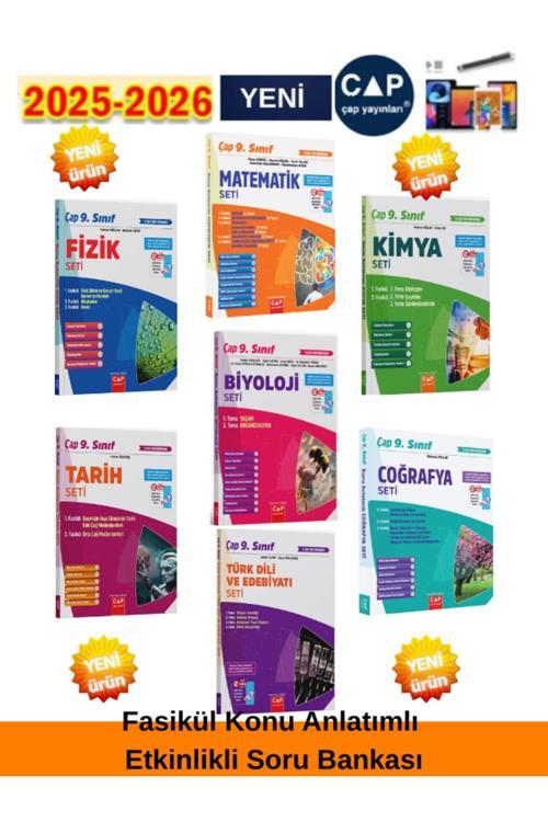 9.Sınıf Mat-Edb-Fizik-Kimya-Biy-Tarih-Coğ %100 Yeni Müfredat Konu Anlatımlı Fasikül(7Kitap)+Kalem