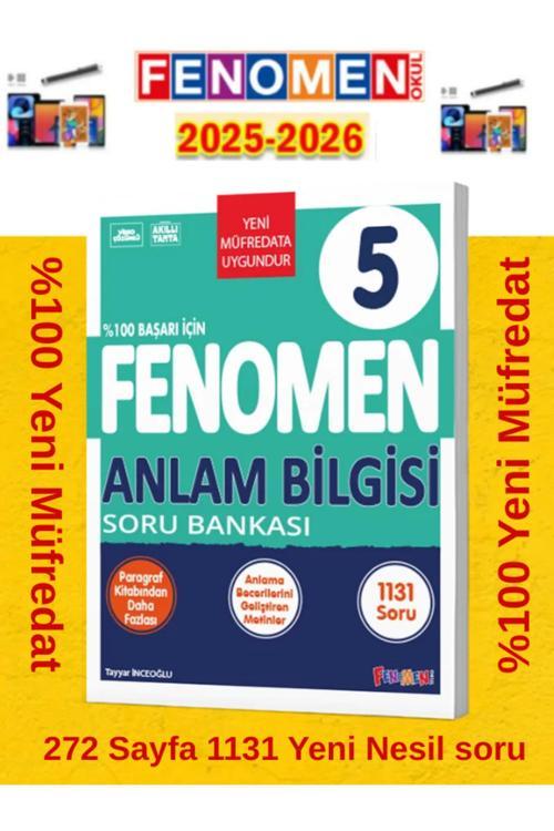 5.Sınıf Anlam Bilgisi Fenomen Soru Bankası %100 Yeni Müfredat+Android Kalem(1131 Soru)