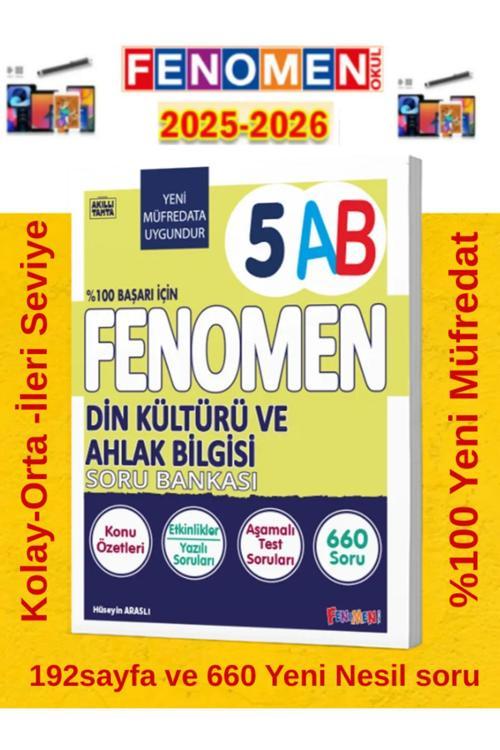 5.Sınıf Din Kültürü Fenomen Ab Soru Bankası %100 Yeni Müfredat+Android Kalem(660 Soru)