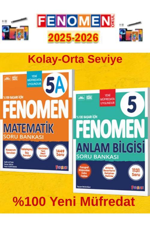 5.Sınıf Matematik A-Anlam Bilgisi Fenomen Soru Bankası Seti%100 Yeni Müfredat+Kalem(2 Kitap)