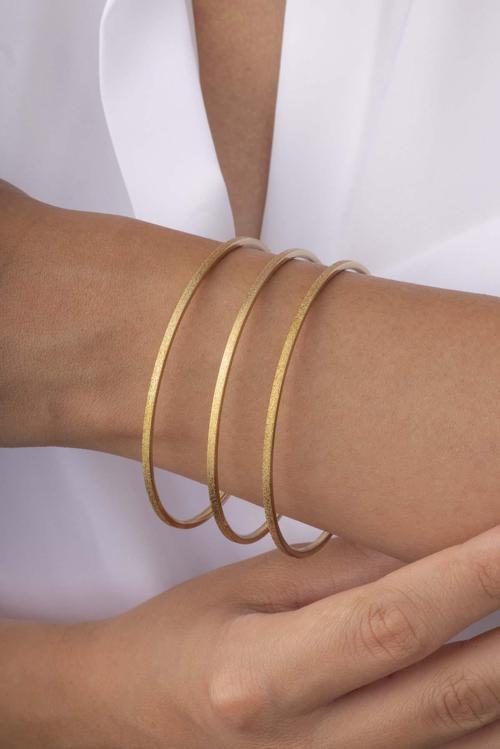 Mat Görünüm Üçlü Ajda Kadın Çelik Bilezik