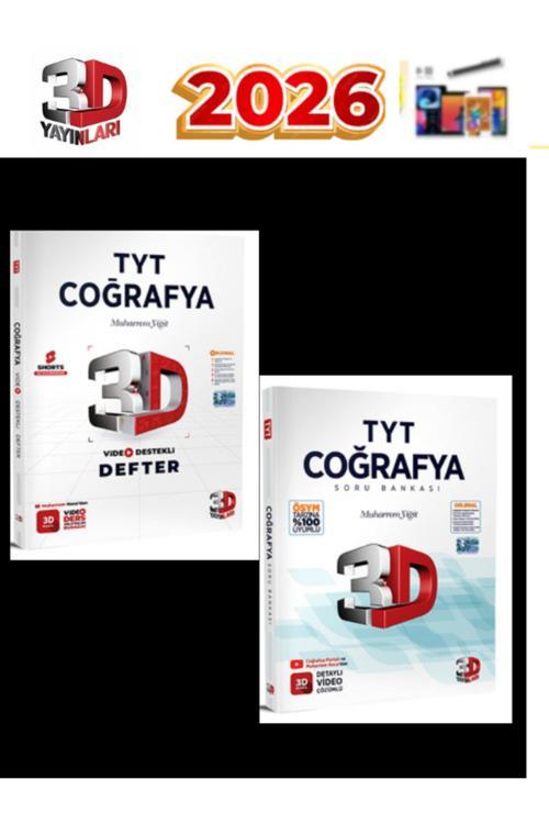 3D Yayınları 2025-2026 Tyt Coğrafya Video Çözümlü Soru Bankası +Konu Anlatımlı Defter