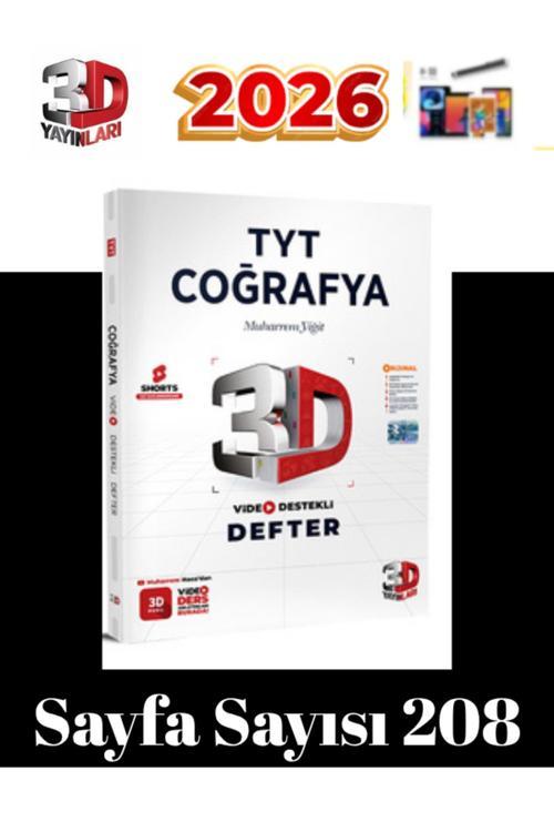 3D Yayınları 2025-2026 Tyt Coğrafya Video Destekli Konu Anlatımlı Defter