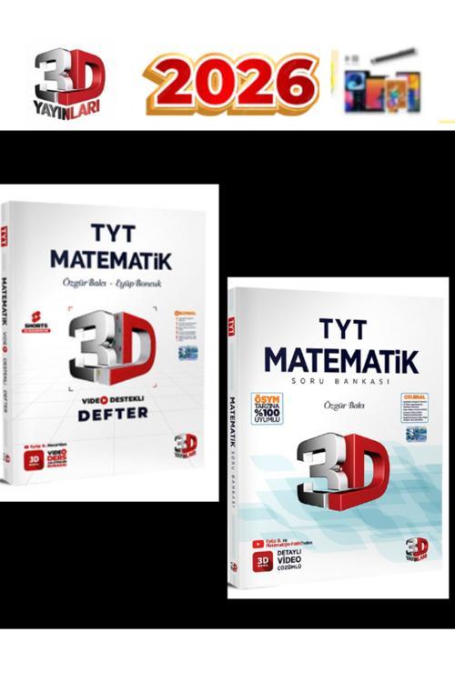 3D Yayınları 2025-2026 Tyt Matematik Video Çözümlü Soru Bankası+Konu Anlatımlı Defter