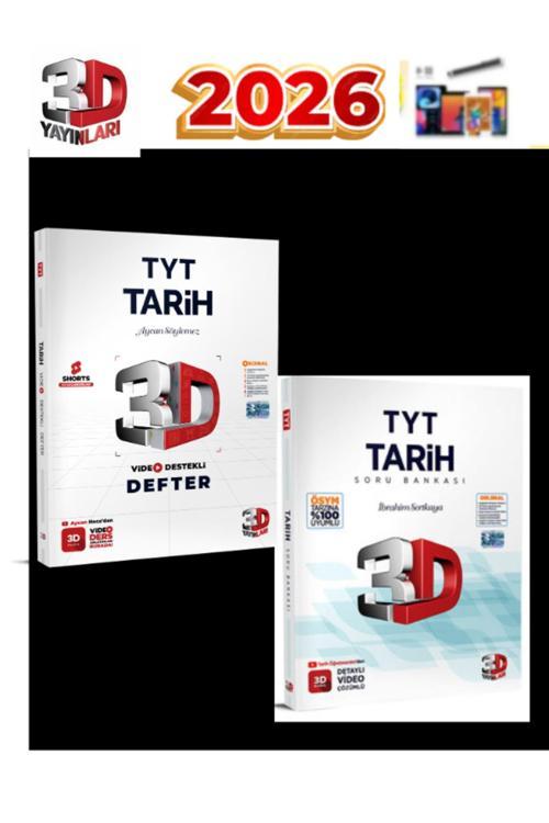 3D Yayınları 2025-2026 Tyt Tarih Video Çözümlü Soru Bankası +Konu Anlatımlı Defter