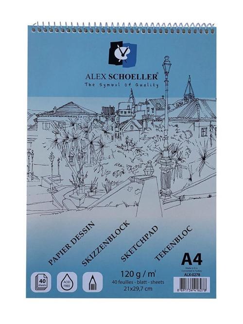Spiralli Eskiz Çizim Defteri 120 gr. A4 40 yp.