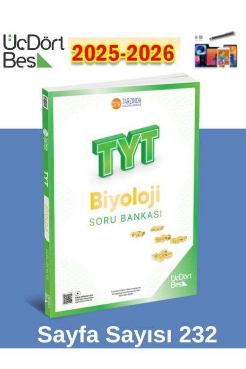 2026 345 - Tyt Biyoloji Soru Bankası - Güncel Baskı+Dokunmatik Kalem