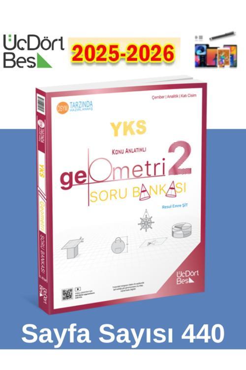 2026 345 - Yks Geometri 2 Soru Bankası - Güncel Baskı+Dokunmatik Kalem