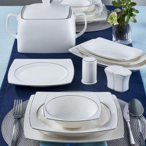 Caroline 62 Parça Kare Bone Yemek Takımı - 226