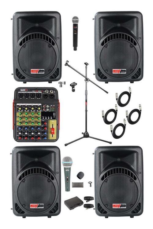  Lastvoice Ample Little Paket-4 Aktif hoparlör ve Mixer Full Ses Sistemi Seti