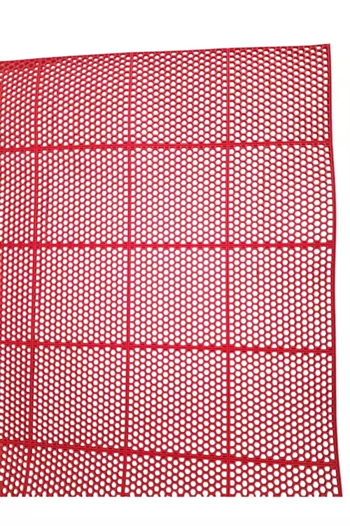 PVC KARE PASPAS 120 X 650 CM KIRMIZI BANYO KAYMAZ YER ZEMİN MATI
