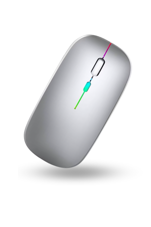 Büro Ev Ofis Bilgisayarı için Rgb Gümüş Şarjlı Kablosuz Mouse