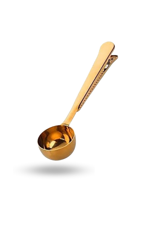 Büro Ev Ofis Mutfağı için 17CM Golden Çelik Mandallı Kahve Ölçü Kaşığı