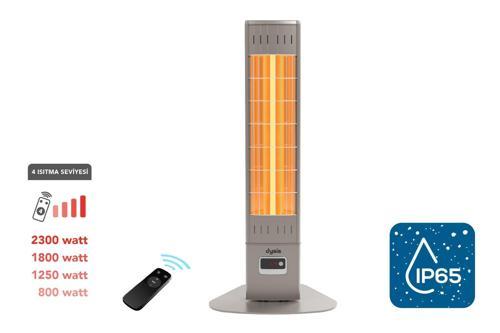 Single X Karbon Serisi IP65 Suya-Toza Dayanıklı 2300 W Bej Uzaktan Kumandalı İç/Dış Mekan Isıtıcı