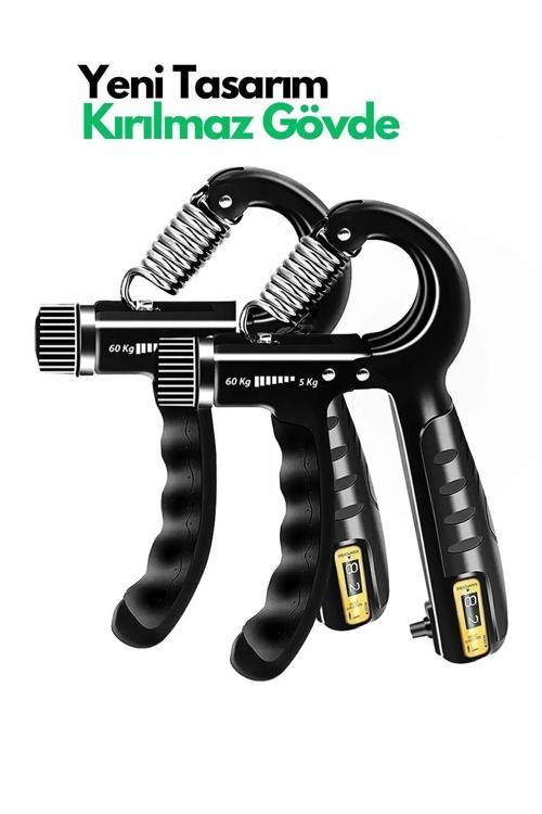 Ayarlı (Sayaçlı) El Yayı 5-60 Kg Ayarlanabilir Bilek Kas Güçlendirme Aleti Kaydırmaz Damar Çıkartıcı