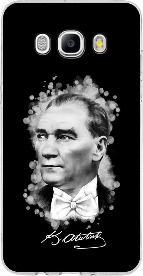 Samsung Galaxy J5 2016 Kapak Atatürk Tasarımlı Şeffaf Silikon Kılıf
