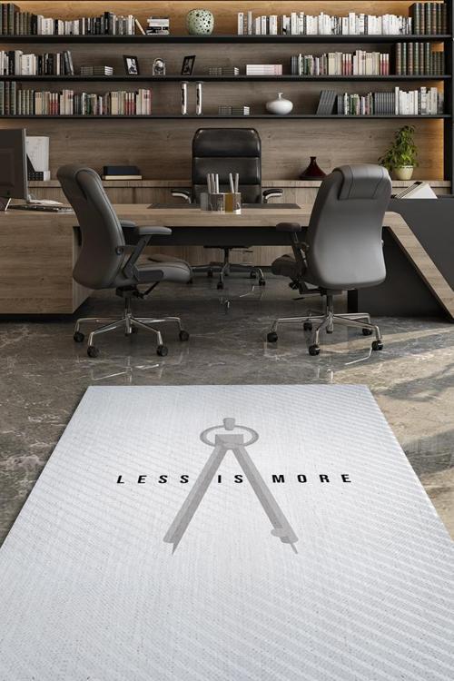 Az Çoktur Gri Renk Mimar Tasarımlı Halı Mimar Ofisine Halı Açık Renk Hediyelik Mimar Halısı