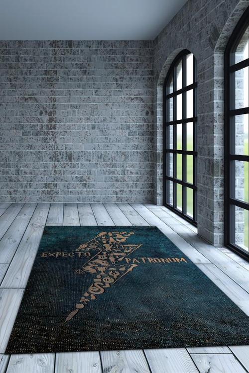 Expecto Patronum Renkli Harry Potter Halısı Çocuk Odası Halısı Çok Renkli Bohem Tarz Halı