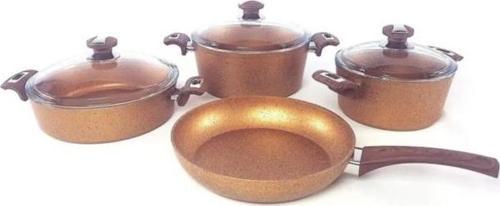 7 Parça Granit Tencere Set 3105 Bronz