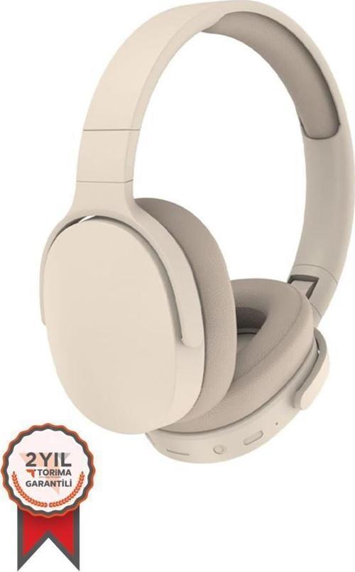 P2961 Bej Kulak Üstü Kablosuz Bluetooth Kulaklık Bej