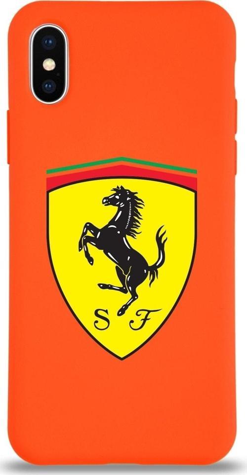 Iphone X Uyumlu Lansman Kılıf Ferrari Tasarımlı Altı Kapalı Içi Kadife Kaplı Kapak